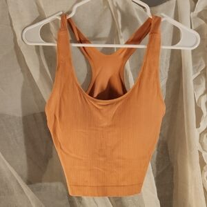 Coral Ribbed Tank Top Size M Padded